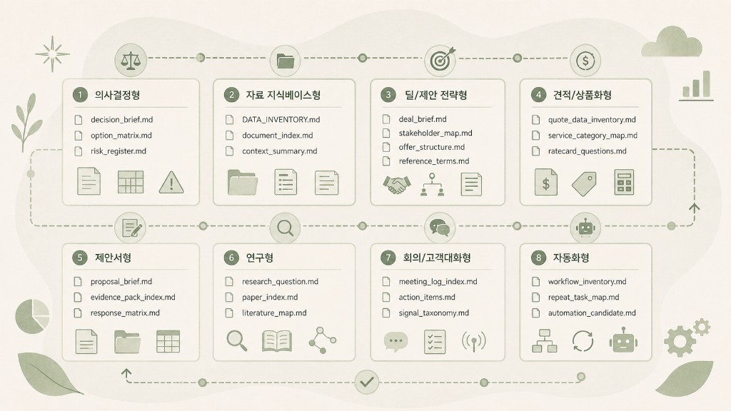 업무 유형별 starter pack 8종